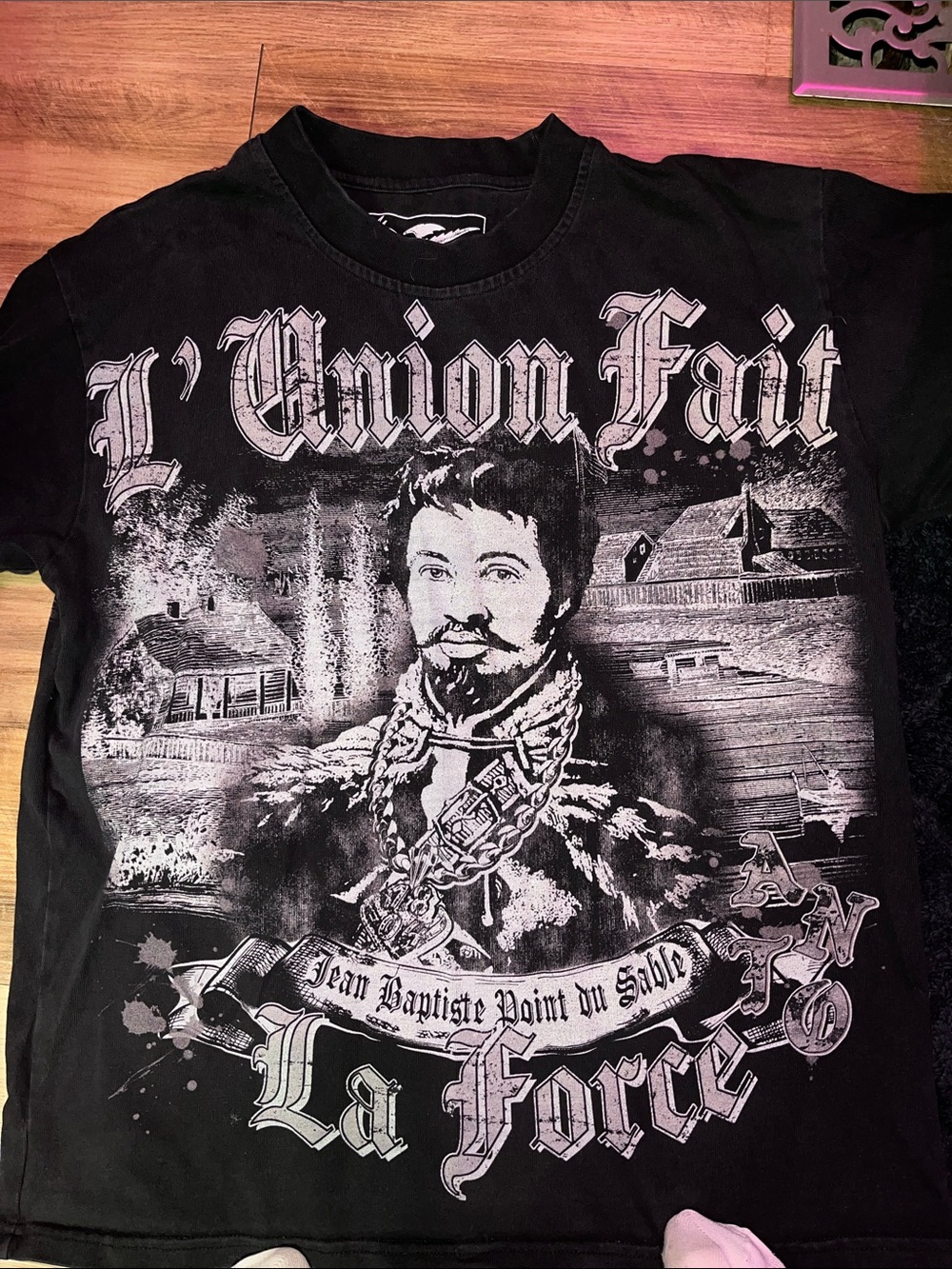 La Force L'Union Fait Black Graphic Tee - Men